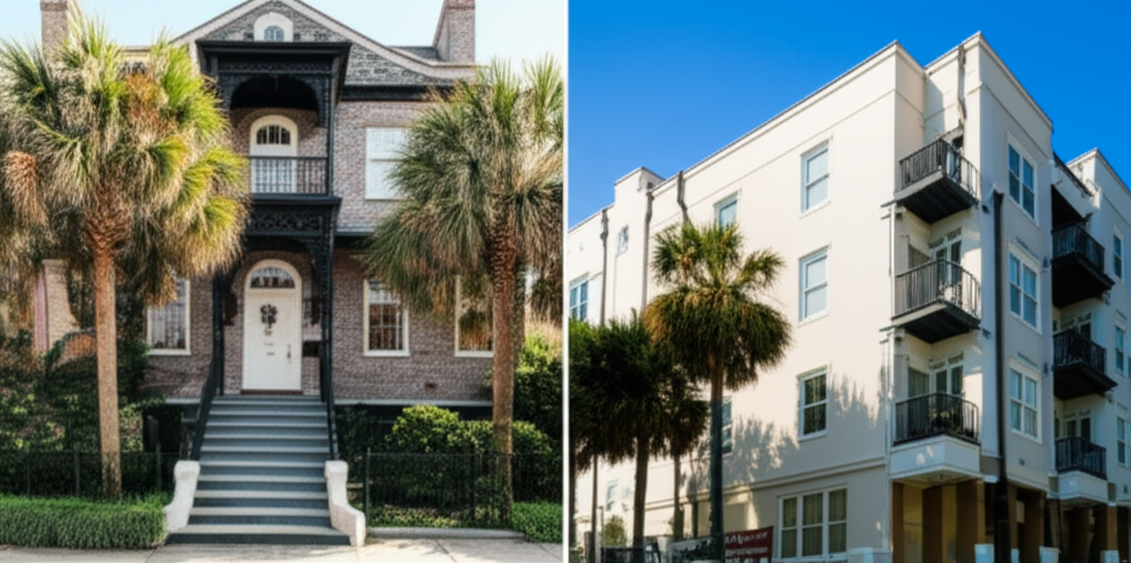 For sale sign in front of Charleston home